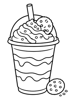 Free printable Iced Frappe With Whipped Cream coloring page