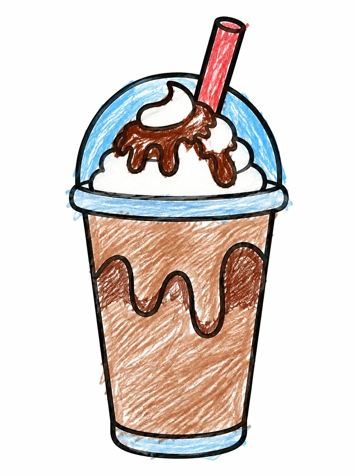 Colored example of the Iced Frappe With Whipped Cream coloring page