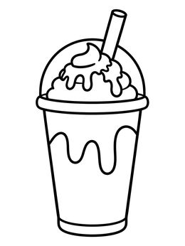 Free printable Iced Frappe With Whipped Cream coloring page
