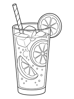 Free printable Refreshing Iced Lemonade Glass coloring page