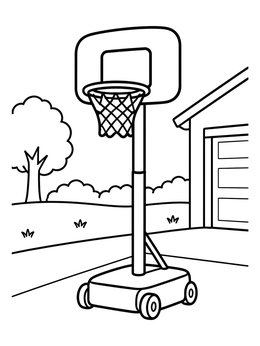 Free printable Driveway Basketball Hoop coloring page