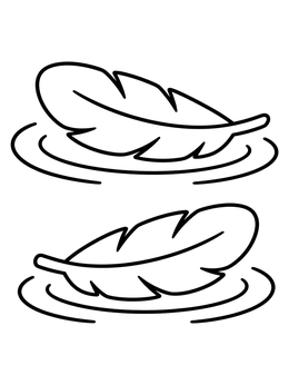 Free printable Duck Feathers Floating On Water Ripples coloring page