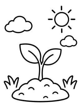 Free printable Growing Plant Sprout In Sunshine coloring page