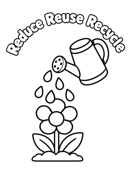 Free printable Watering Can And Blooming Flower coloring page