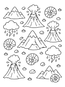 Free printable Earth Science Doodles Pattern coloring page