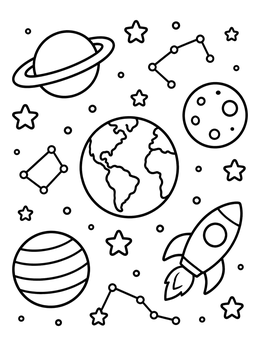Free printable Outer Space And Earth Science coloring page