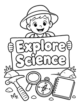 Free printable Young Geologist With Field Equipment coloring page