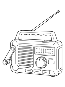 Free printable Emergency Hand Crank Radio coloring page