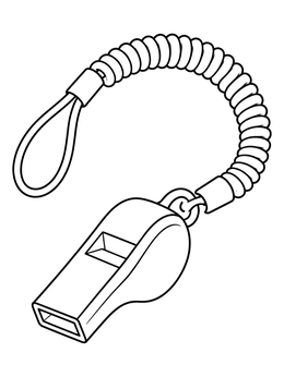 Free printable Emergency Safety Whistle With Coiled Cord coloring page