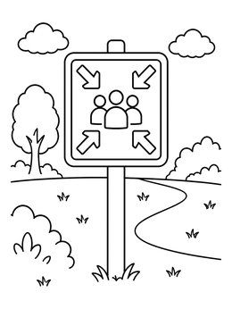 Free printable Evacuation Assembly Point Sign Outdoors coloring page