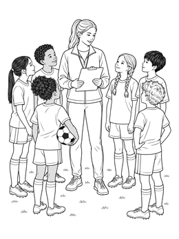 Free printable School Evacuation Drill On The Field coloring page