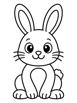 Free printable Cute Sitting Bunny Rabbit coloring page
