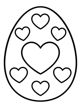Free printable Easter Egg Decorated With Hearts coloring page