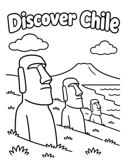 Free printable Easter Island Moai Statues coloring page