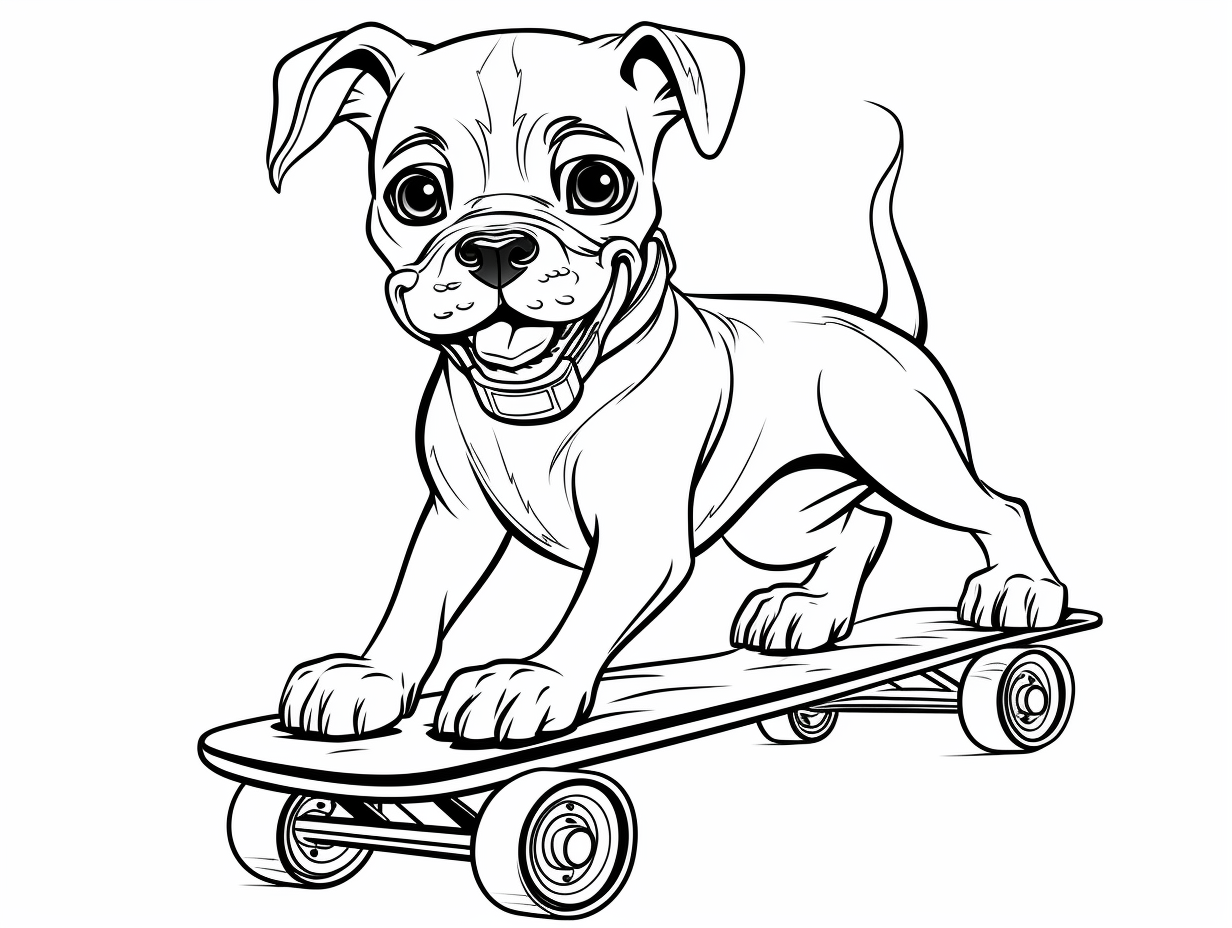 Easy Boxer Dog Coloring Page - Coloring Page