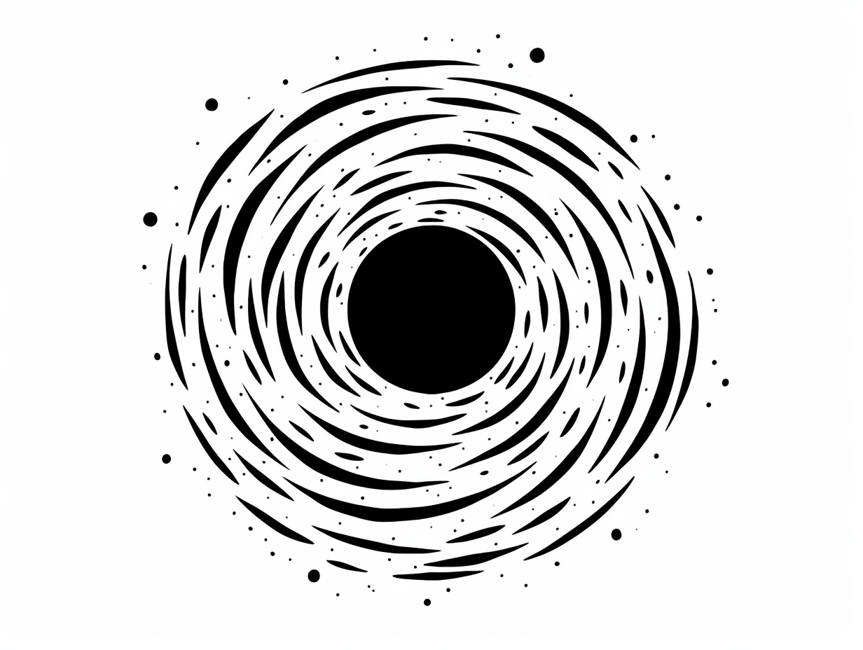 Easy Coloring Black Hole Image - Coloring Page