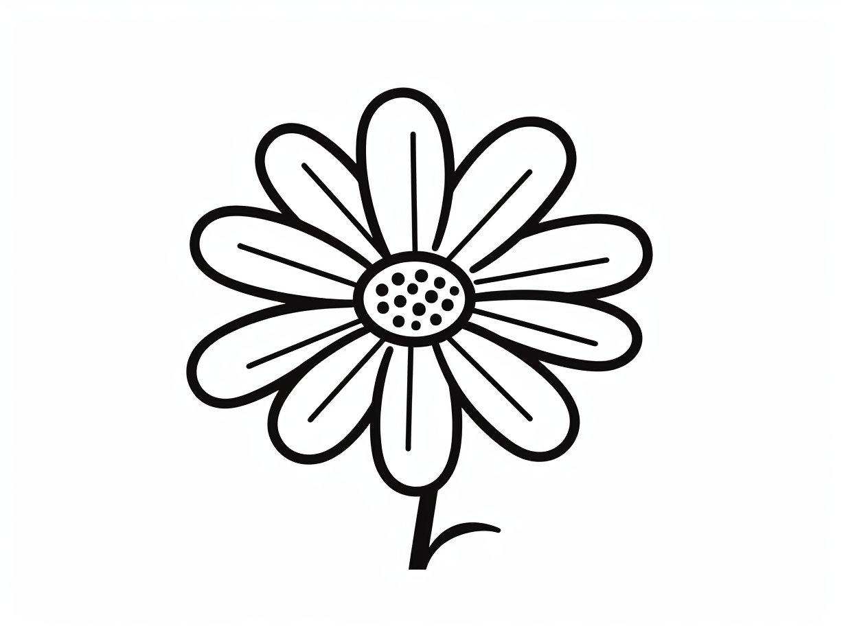 Easy Coloring Daisy Image - Coloring Page