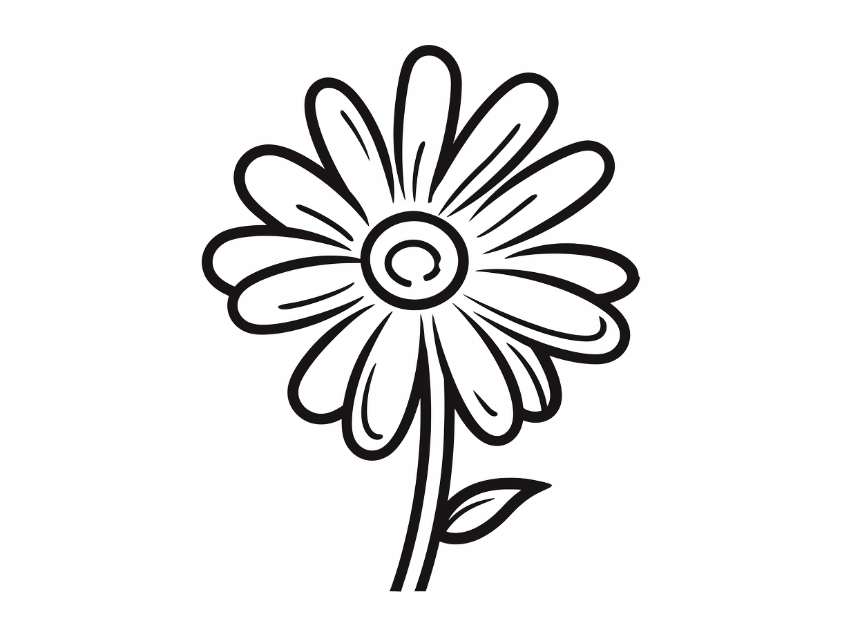 Easy Daisy Coloring Page - Coloring Page