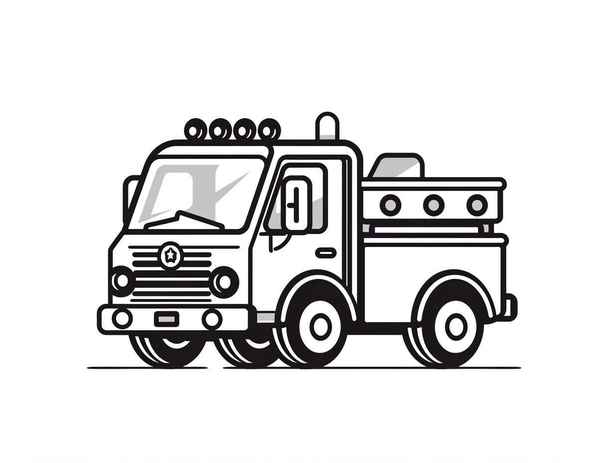Easy Emergency Vehicle Coloring Pages - Coloring Page