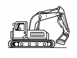 Side View Of A Crawler Excavator