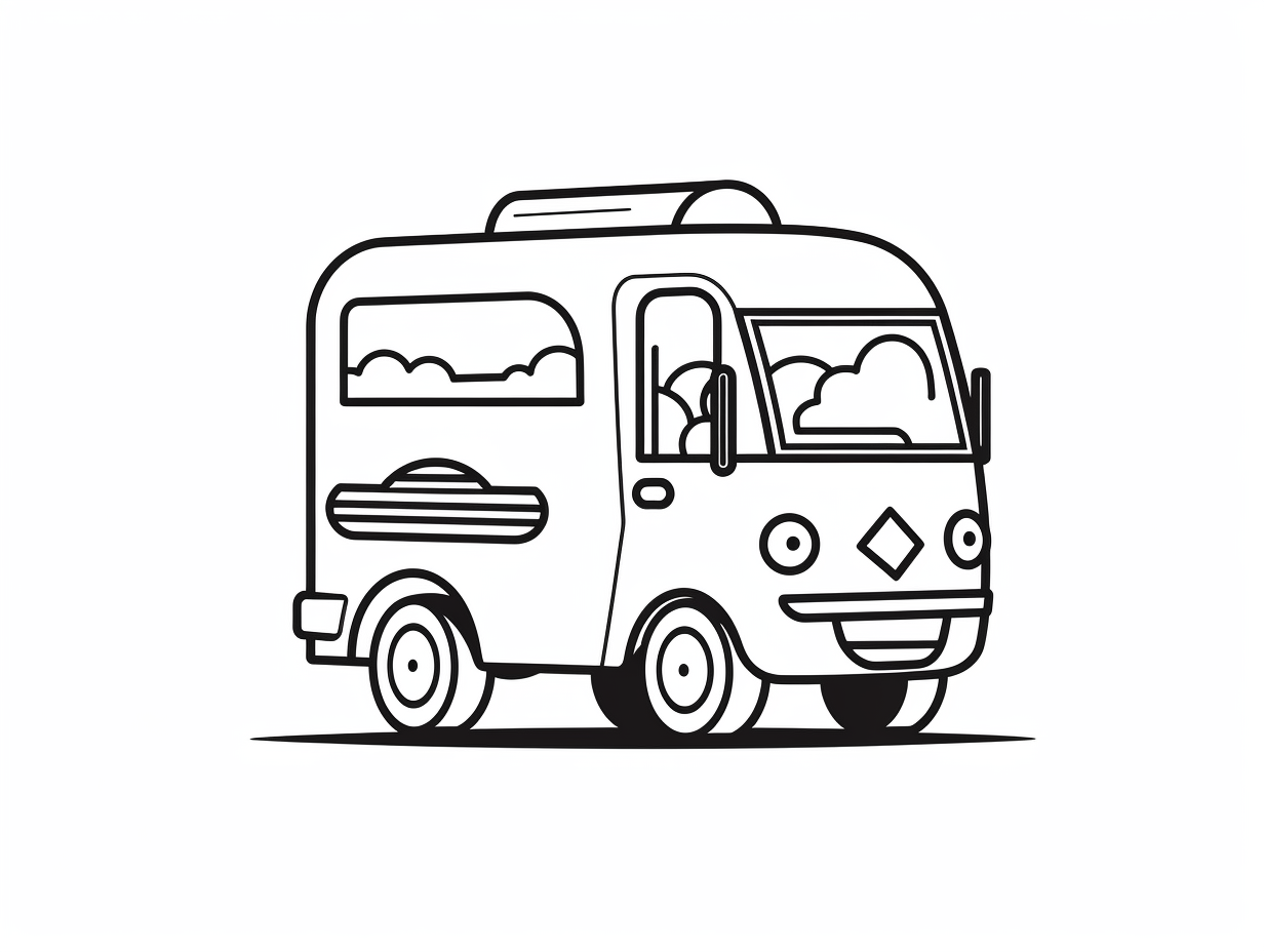 Easy Ice Cream Truck Coloring Page - Coloring Page