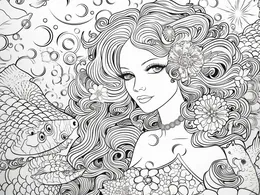 Mermaid Coloring Book cover page