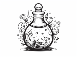 Potion Bottle Coloring Sheet - Coloring Page
