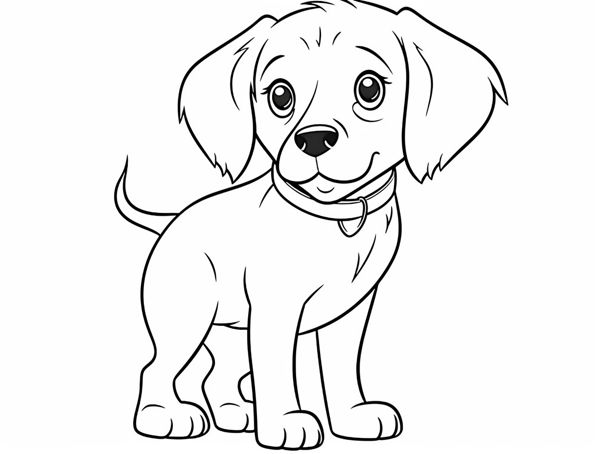 Easy To Color Brittany Illustration - Coloring Page