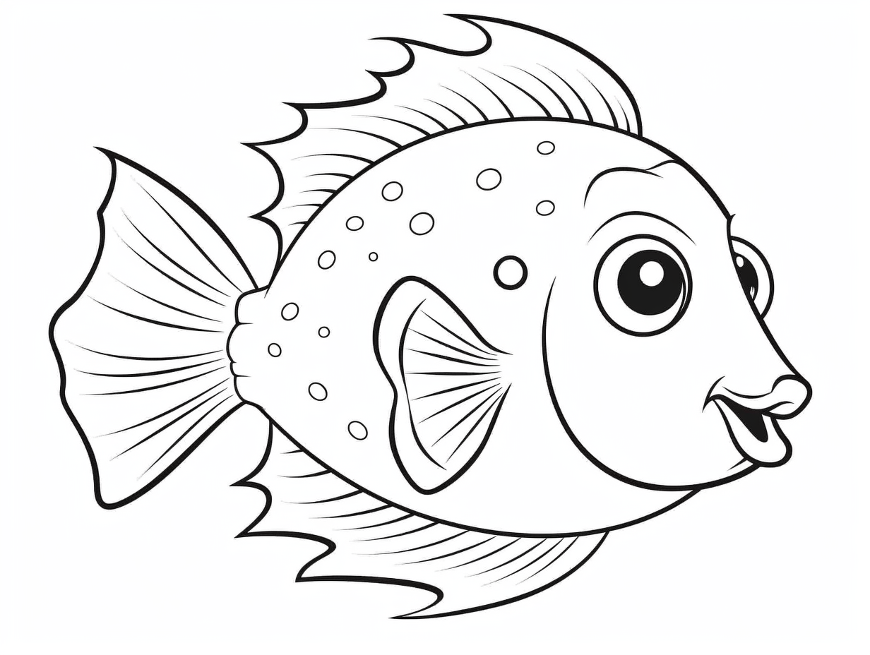 Easy To Color Flounder Image - Coloring Page