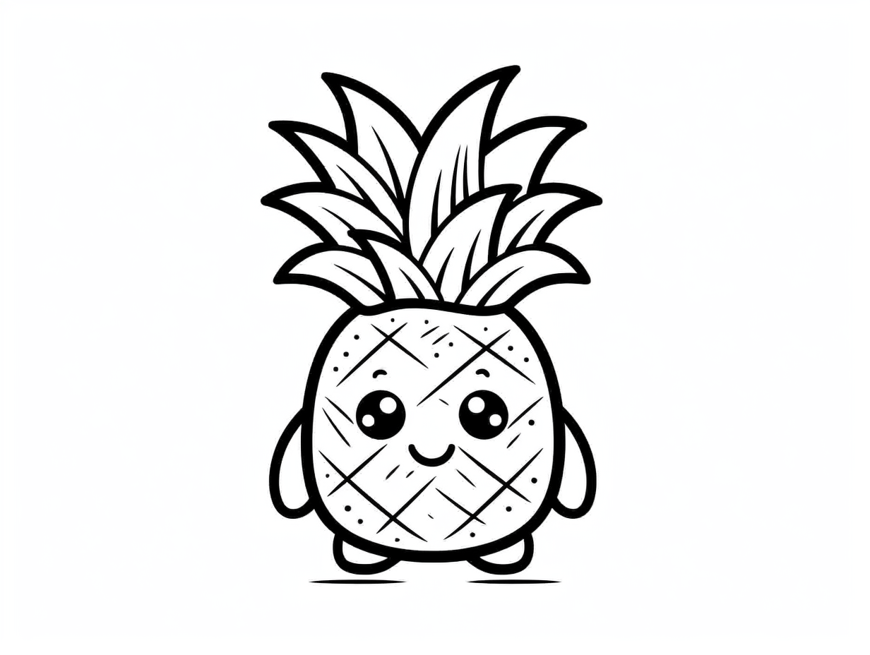 Easy Tropical Coloring Page - Coloring Page