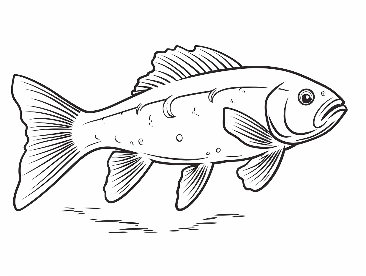 Easy Trout Coloring Page - Coloring Page