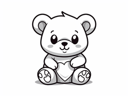 Free printable Easy Valentine Teddy Bear Coloring Page coloring page