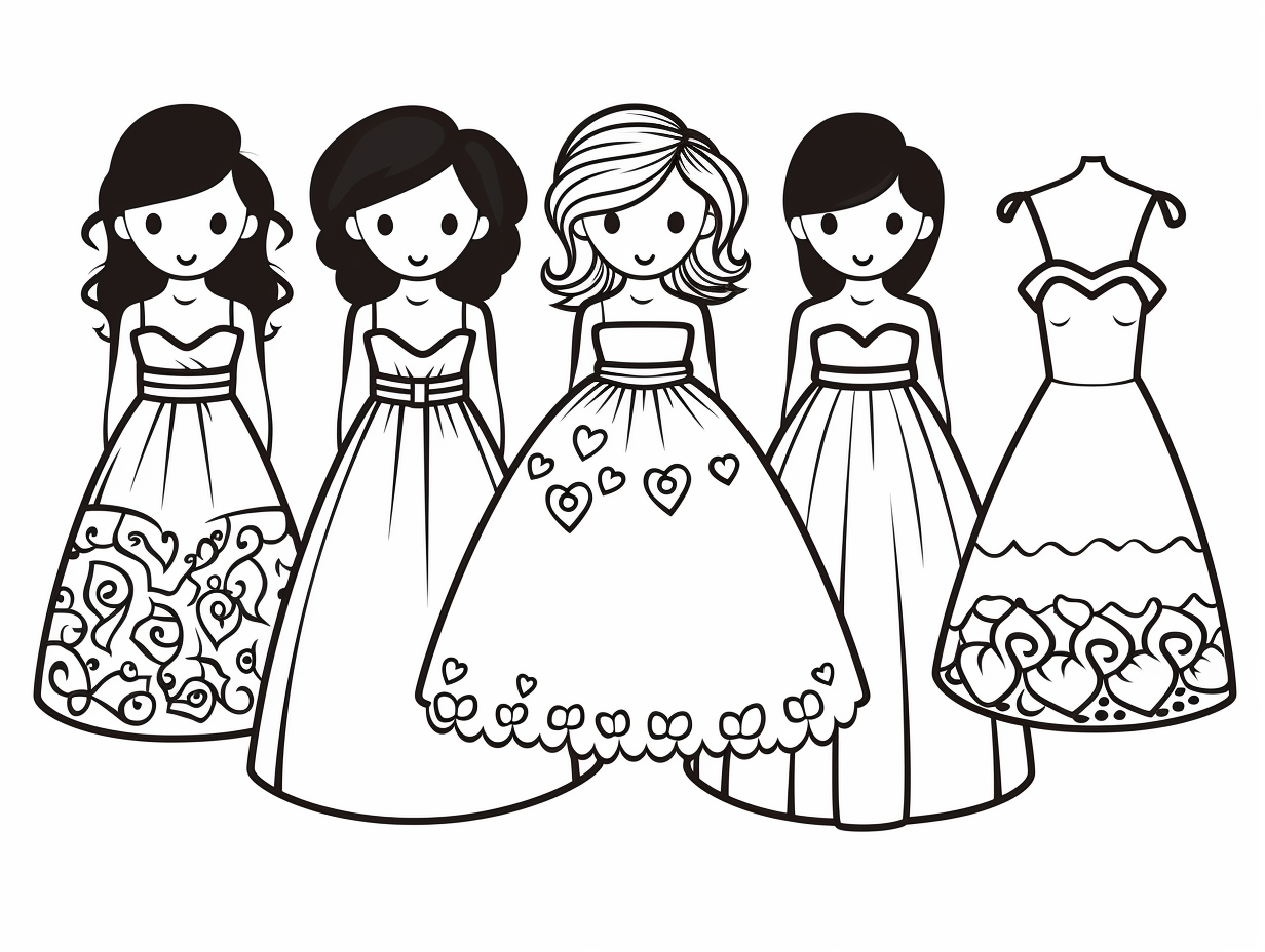 Easy Wedding Dress Coloring Sheet Coloring Page   Easy Wedding Dress Coloring Sheet W3 