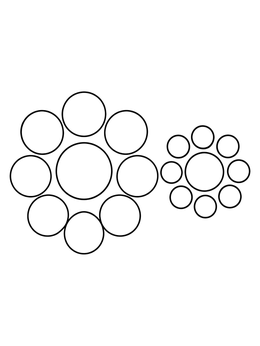 Free printable Classic Ebbinghaus Circles Optical Illusion coloring page