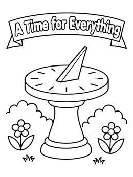 Free printable Garden Sundial A Time For Everything coloring page