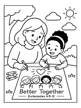 Free printable Mother And Child Coloring Scripture Poster coloring page