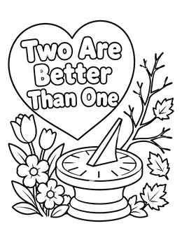 Free printable Sundial With Spring And Autumn Seasons coloring page