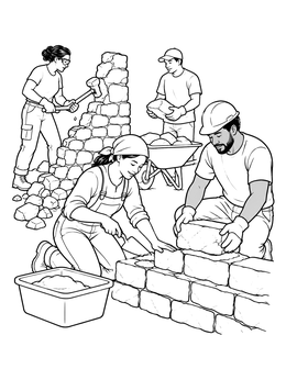 Free printable A Time To Build And Break Down coloring page