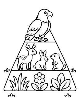 Free printable Ecological Food Chain Pyramid coloring page