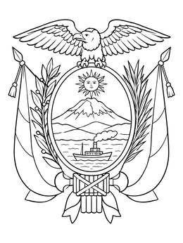 Free printable Coat Of Arms Of Ecuador coloring page