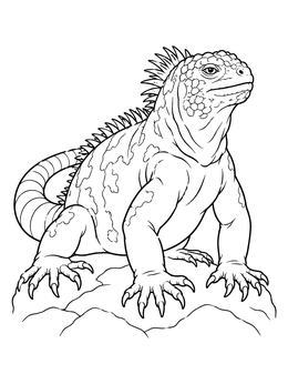 Free printable Galapagos Marine Iguana On Rocks coloring page