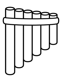 Free printable Traditional Andean Pan Flute coloring page