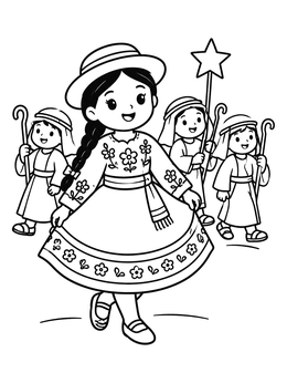 Free printable Ecuadorian Christmas Parade Pase Del Niño coloring page
