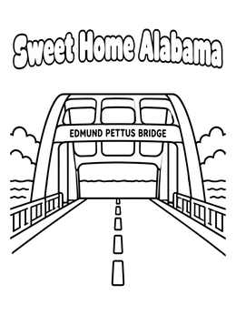Free printable Edmund Pettus Bridge In Alabama coloring page