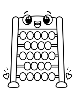 Free printable Cheerful Toy Abacus With Smile coloring page