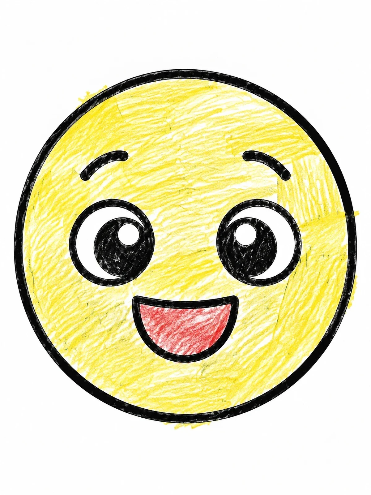 Colored example of the Happy Smiling Circle Shape coloring page