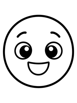 Free printable Happy Smiling Circle Shape coloring page