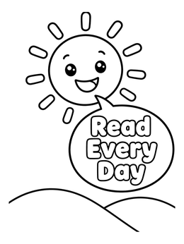 Free printable Smiling Sun With Reading Message coloring page
