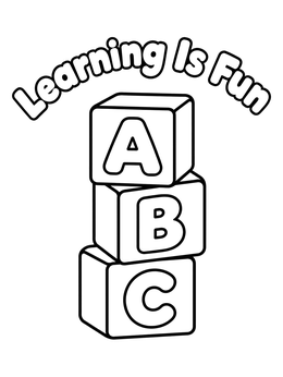 Free printable Stacked Abc Toy Blocks coloring page