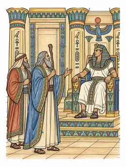 Moses And Aaron Before Pharaoh – Egypt Coloring Page